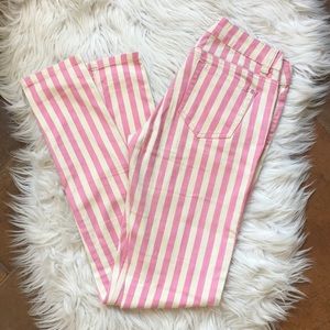 Chiqle Bubblegum Pink/White Striped Jeans 3 Easter
